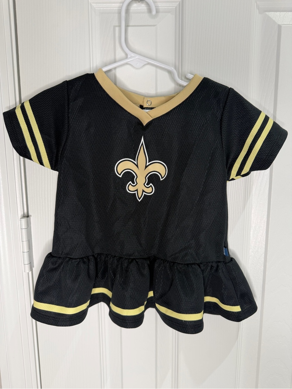 New Orleans Saints NFL Gerber Baby Girls Jersey Dress 18M Black Gold Football